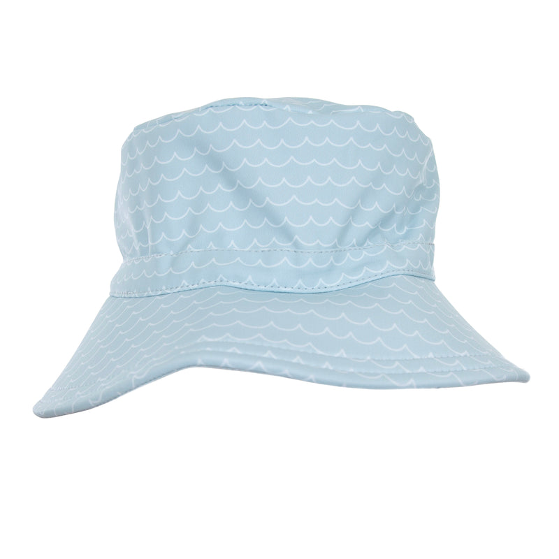 Blue Waves Wide Brim Swim Hat