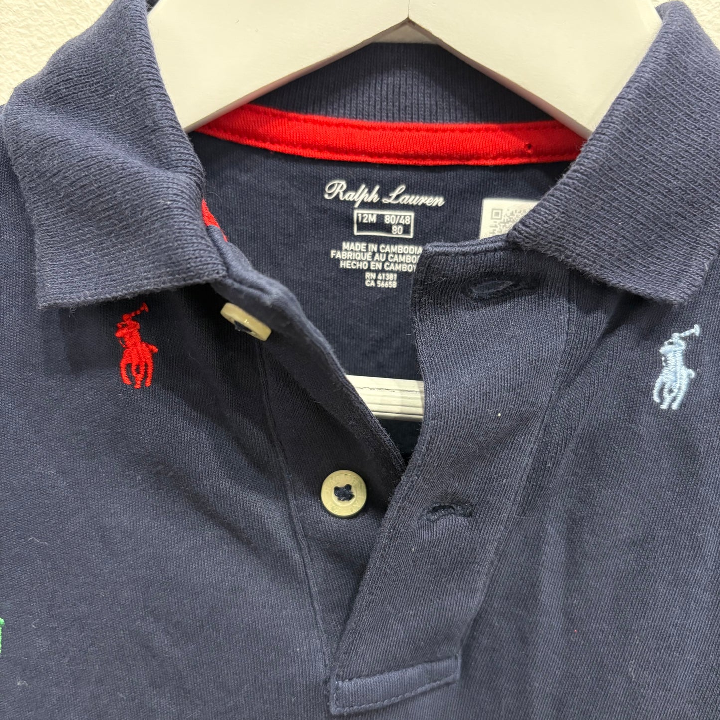 Ralph Lauren Navy LS Romper, size 12-18m