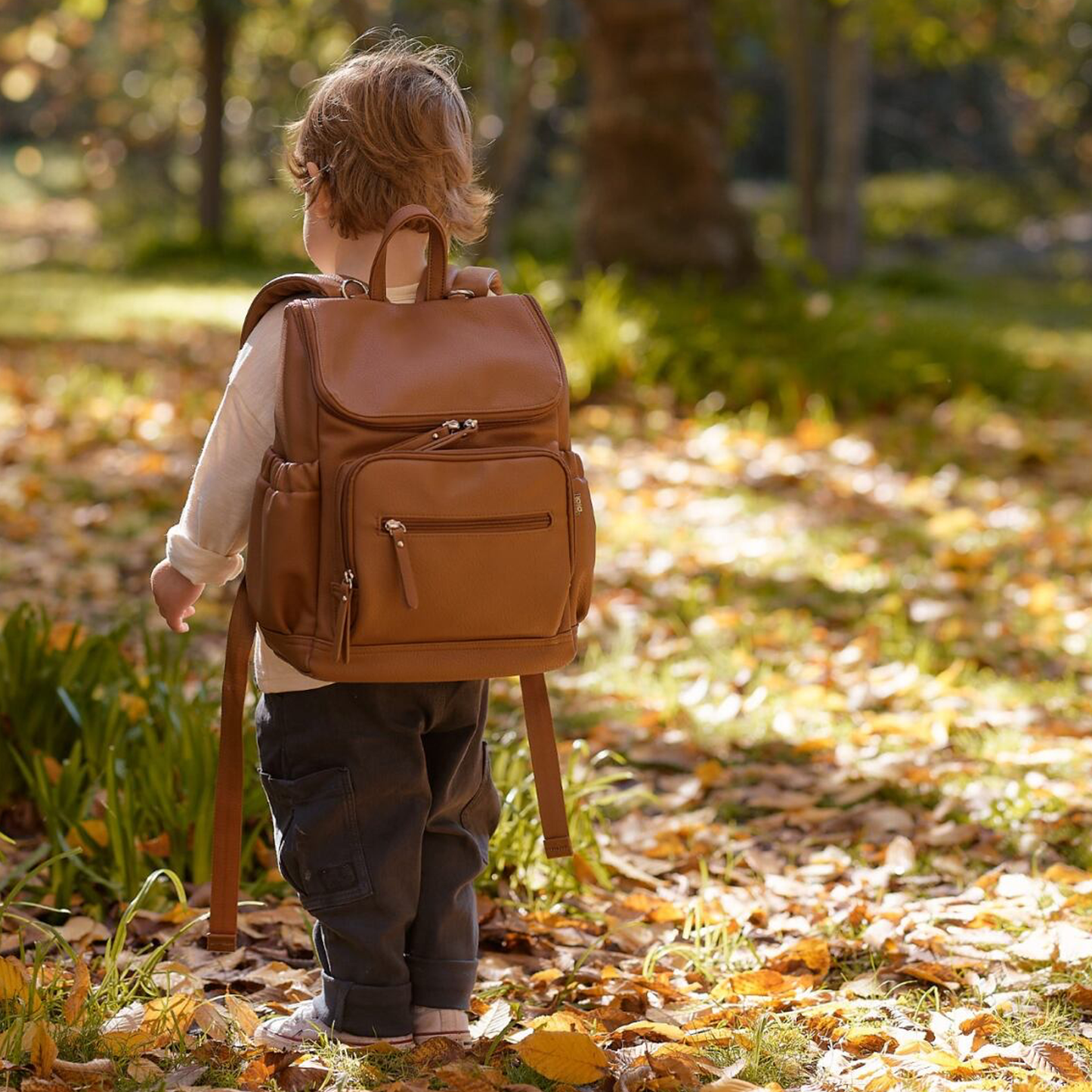 Mini Signature Backpack 2.0, Chestnut Brown Vegan Leather