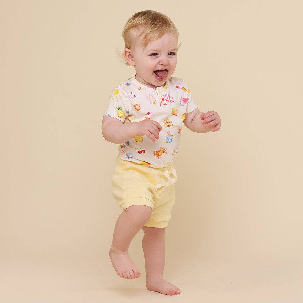 Beach Fun Short Sleeve Organic Bodysuit