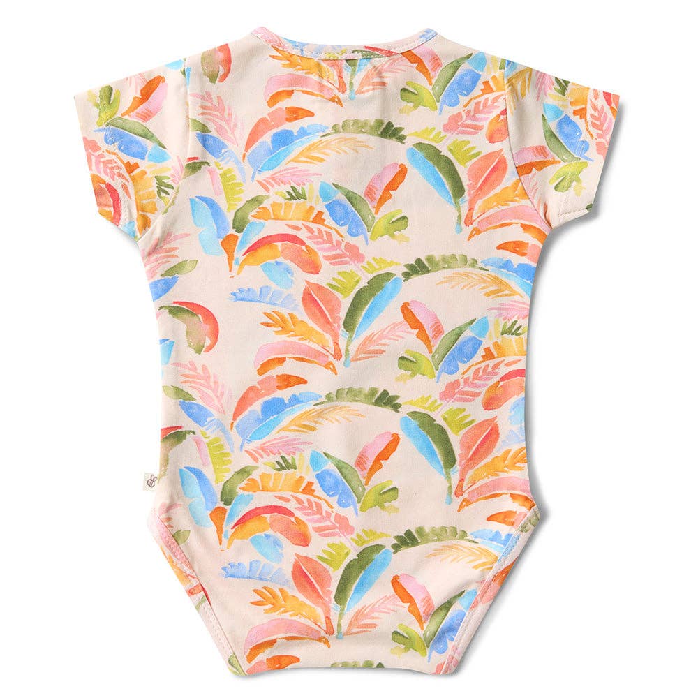 Summer Palm Short Sleeve Organic Bodysuit