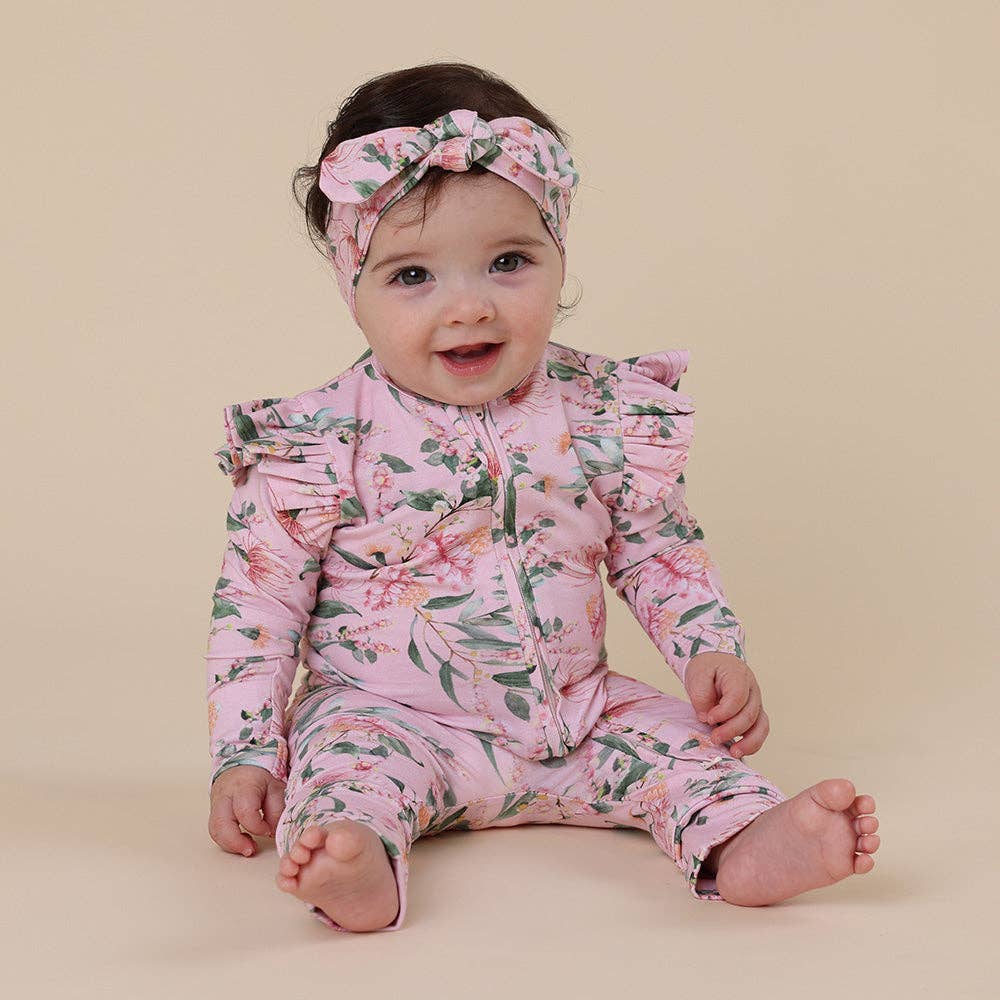 Pink Wattle Organic Snugglesuit Convertible Romper with Frill