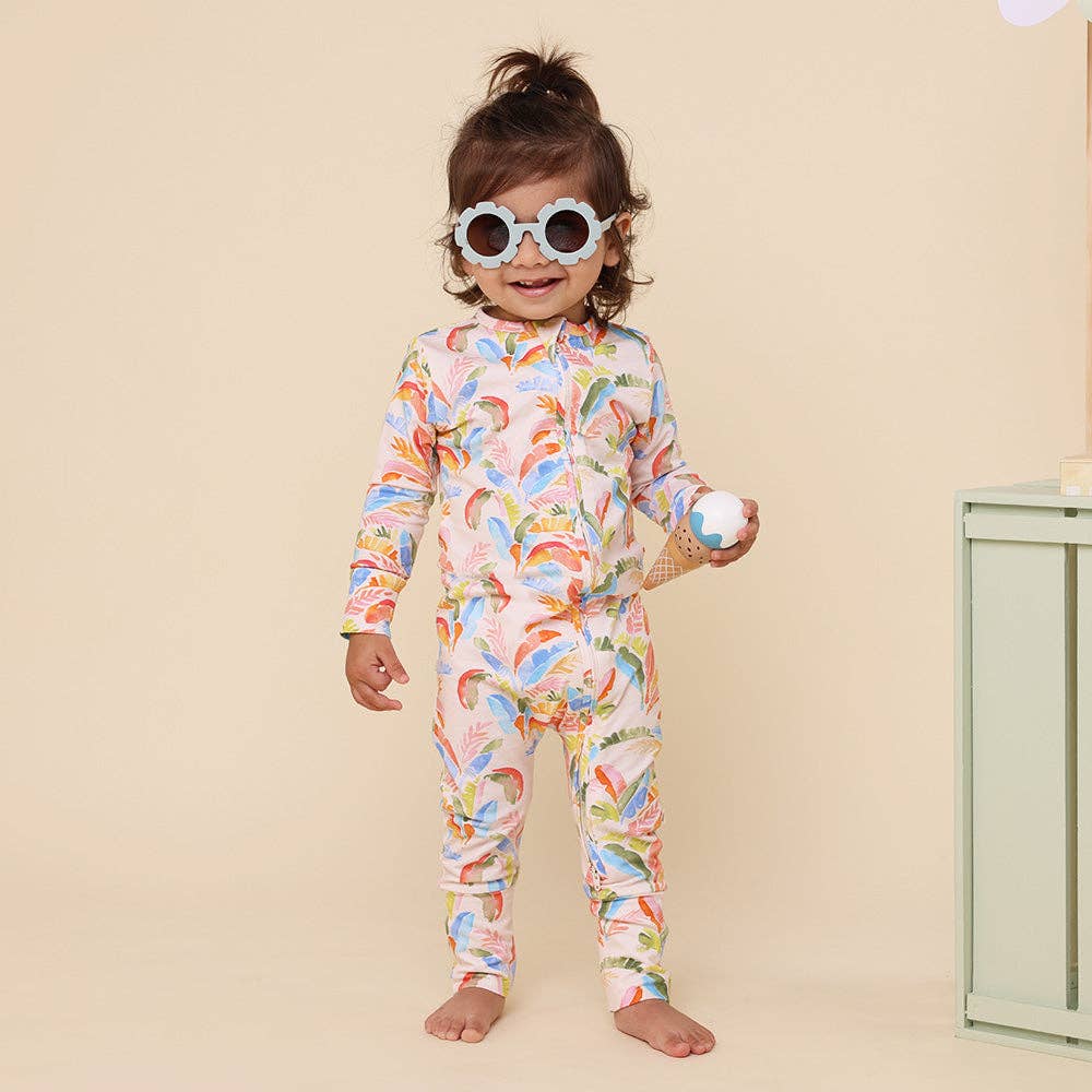 Summer Palm Organic Snugglesuit Convertible Romper