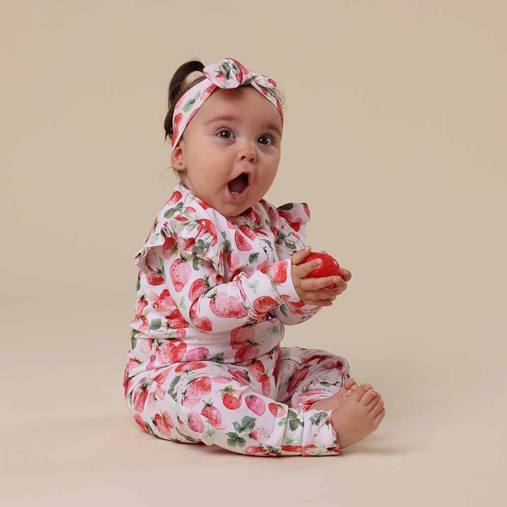 Strawberry Organic Snugglesuit Convertible Romper