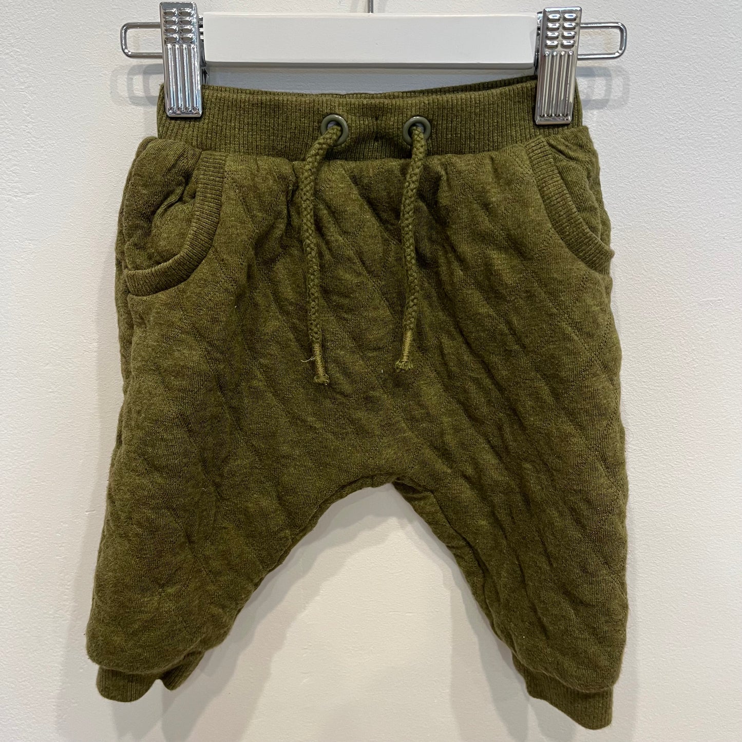 Purebaby green pants, size 3-6m