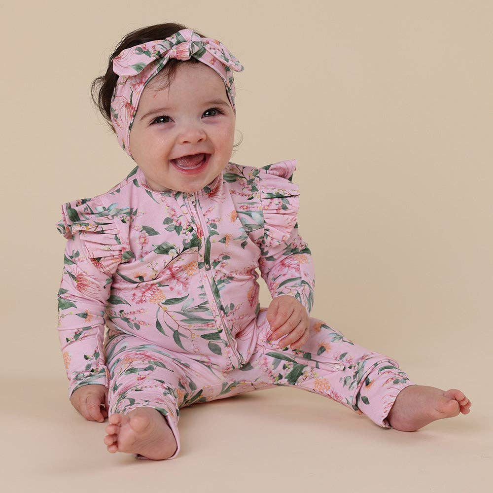 Pink Wattle Organic Snugglesuit Convertible Romper with Frill