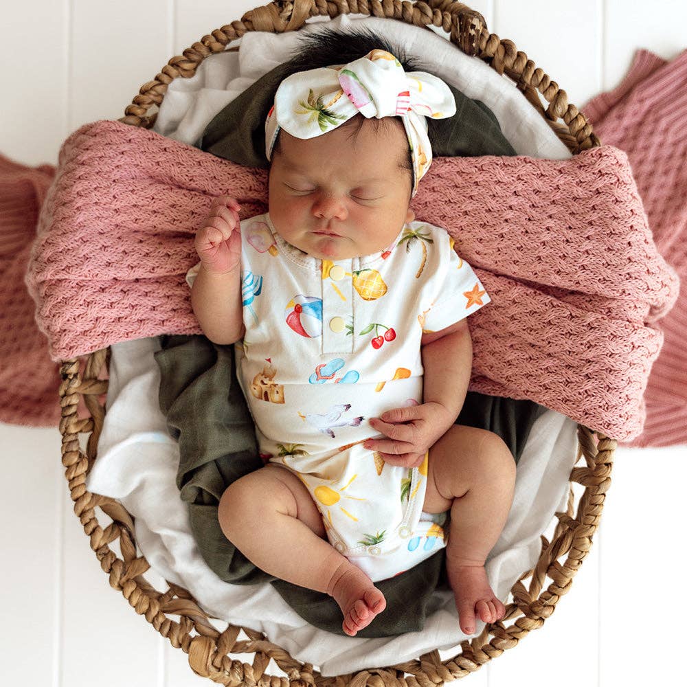 Beach Fun Short Sleeve Organic Bodysuit