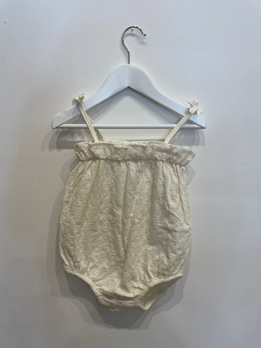SEED Cream Broderie Romper, size 12-18m