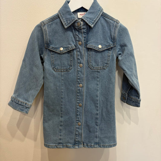 SEED denim ls dress, size 3