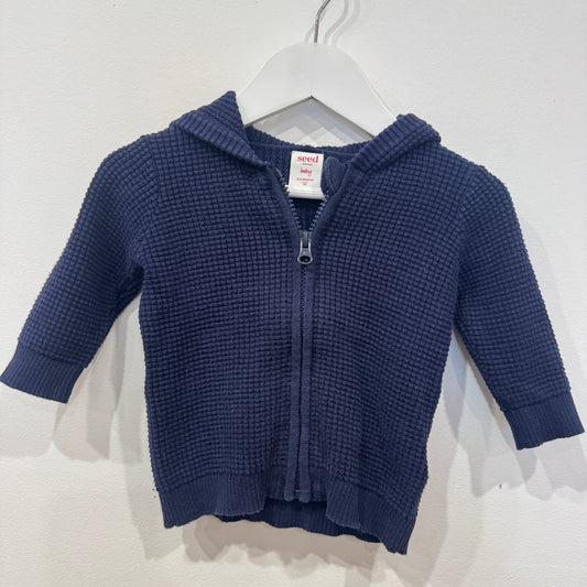 SEED Knitted zip cardi, 3-6m