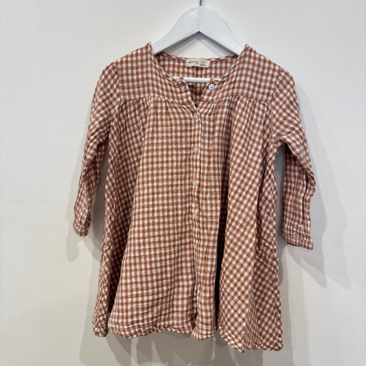 MIANN & CO Pink waffle dress, 4y
