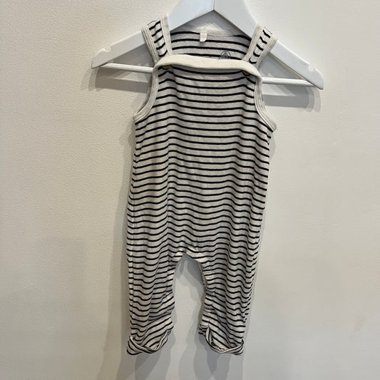 PETIT BATEAU blue stripe overalls, size 24m