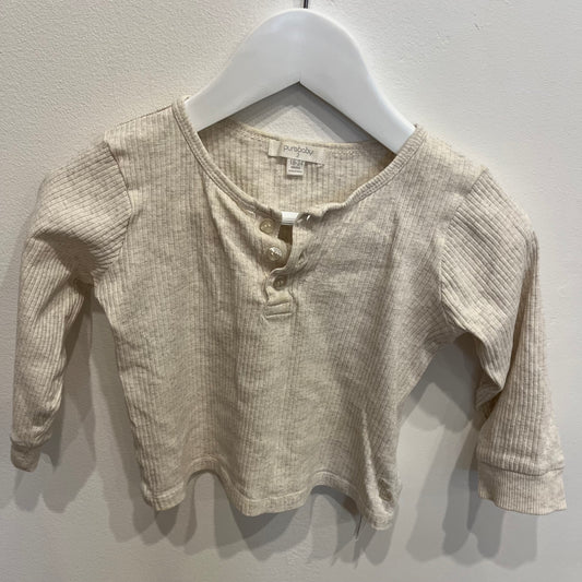 PUREBABY oat LS top, size 2