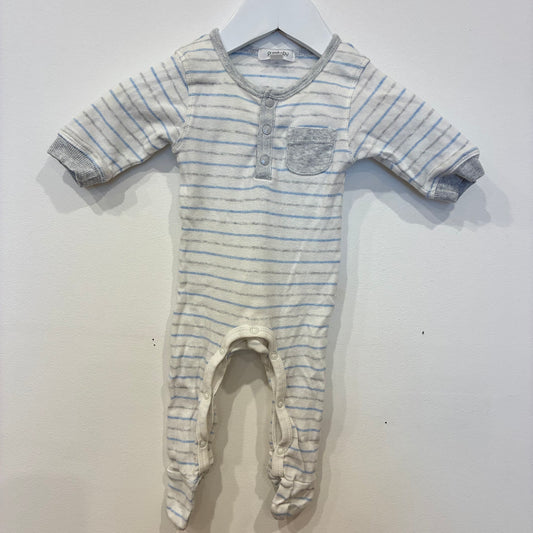 PUREBABY Stripe Onesie, 0-3m