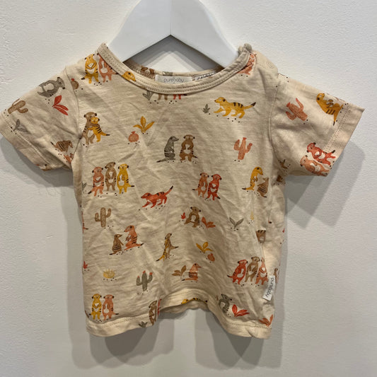 PUREBABY Meerkat T-Shirt 6-12m