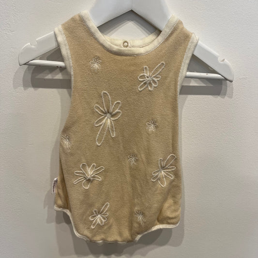 Ziggy Lou cream sleeveless romper, size 3-6m