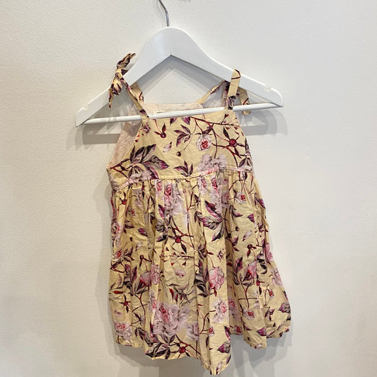 FRECKLY OLLIE Floral Linen dress. (Handmade) Size 2-3y