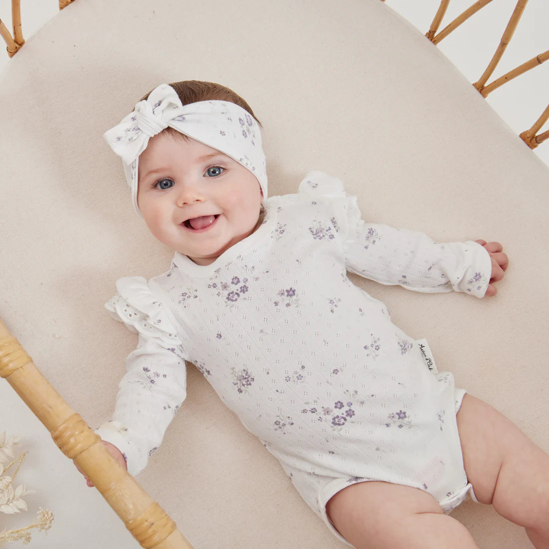 Grace Floral Flutter Onesie