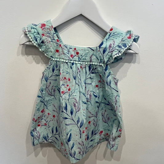 PURE BABY Blue Floral Top, size 1