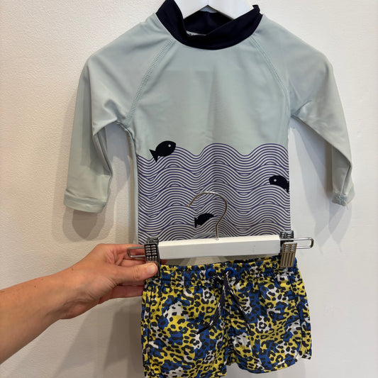 SEED rashie and shorts, size 3-6m