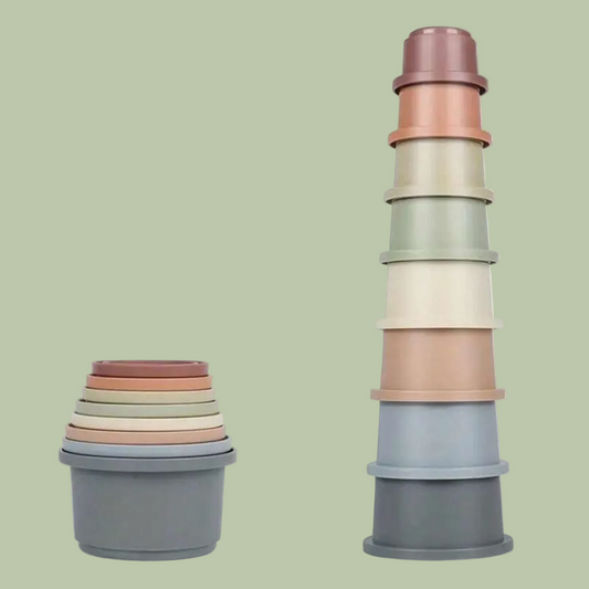 Stackable cups in various colours