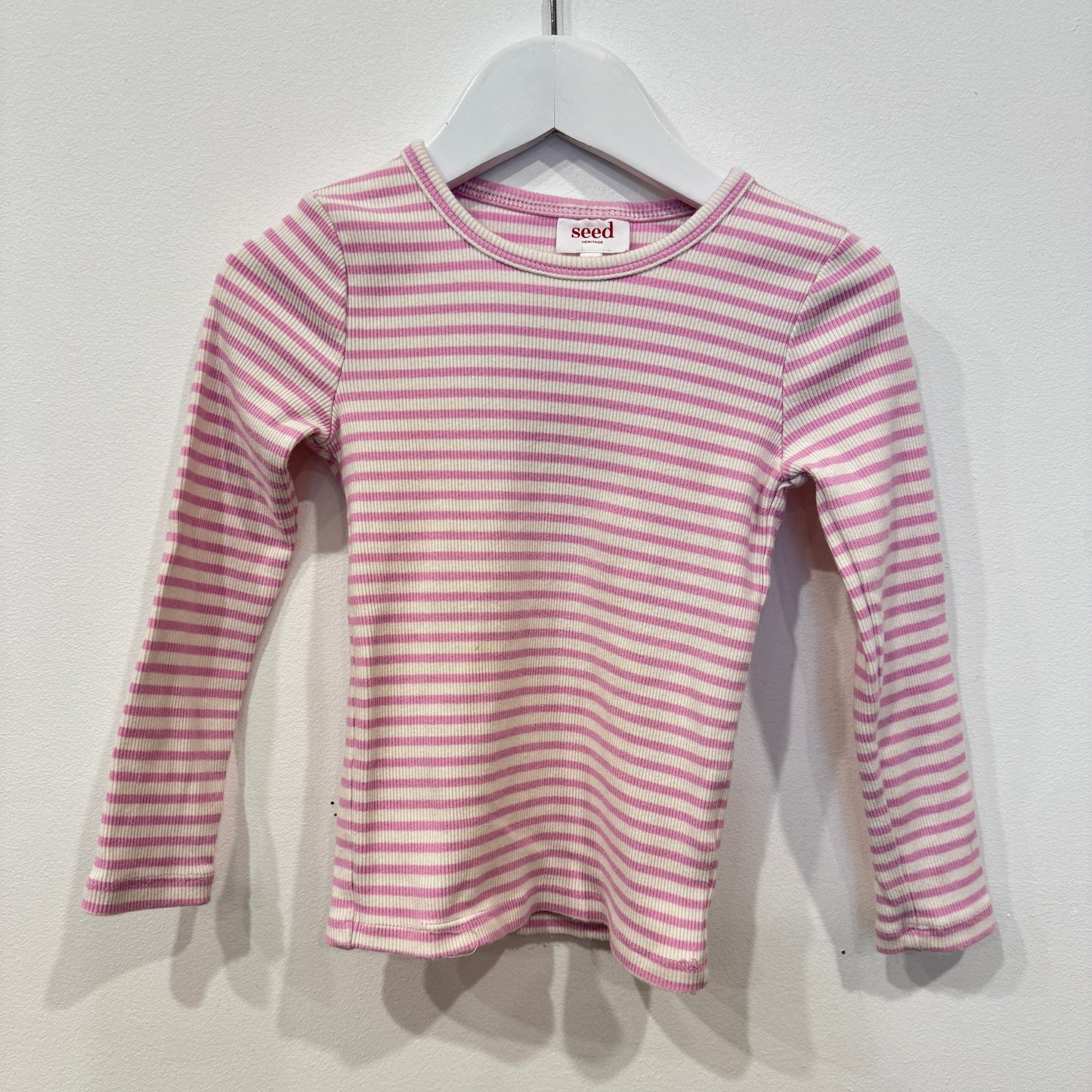 SEED L/S pink stripe top, 4