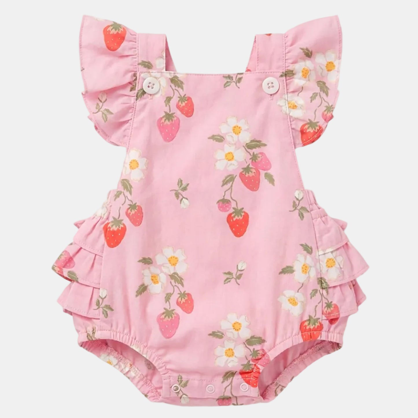 Arcadia Baby Romper, Strawberry Fields