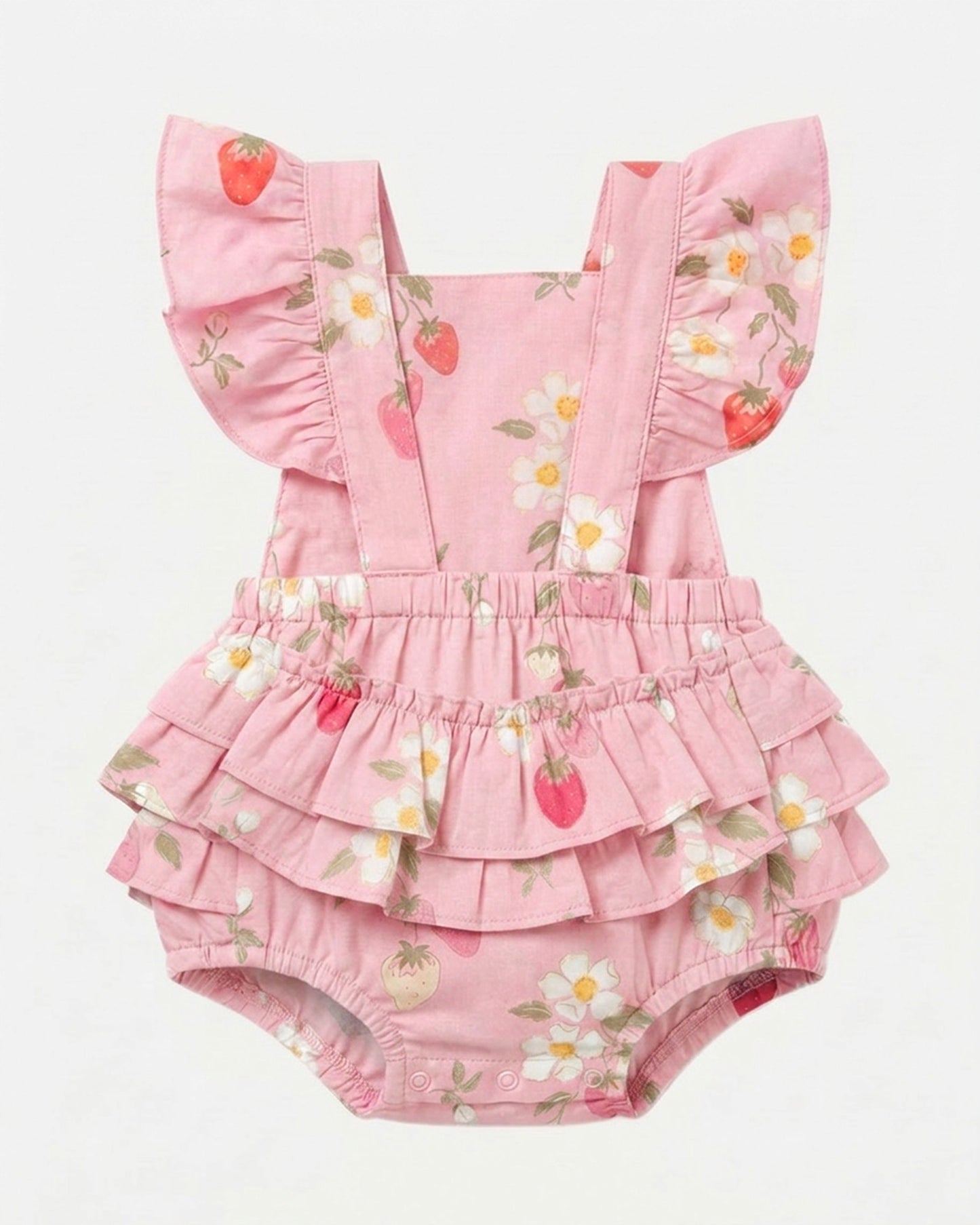 Arcadia Baby Romper, Strawberry Fields