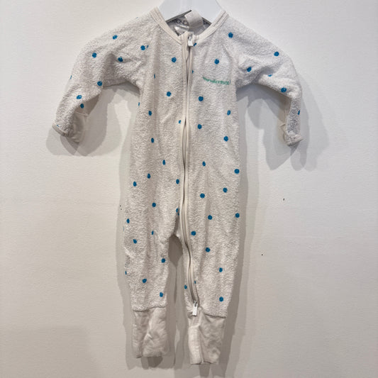 BONDS blue spot Terry zip suit, 3-6m
