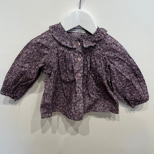 LUCIEN ZAZOU, Purple Floral Shirt, size 1