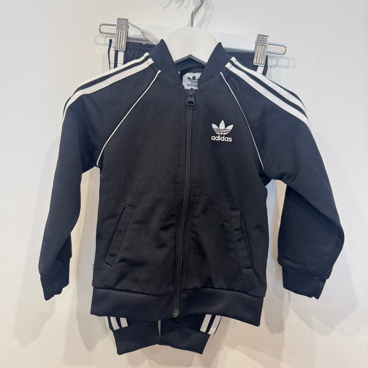 ADIDAS Black Tracksuit, 12-18m