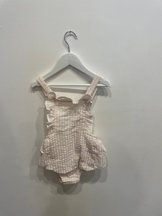 SEED Pale Pink stripe romper, size 18-24m