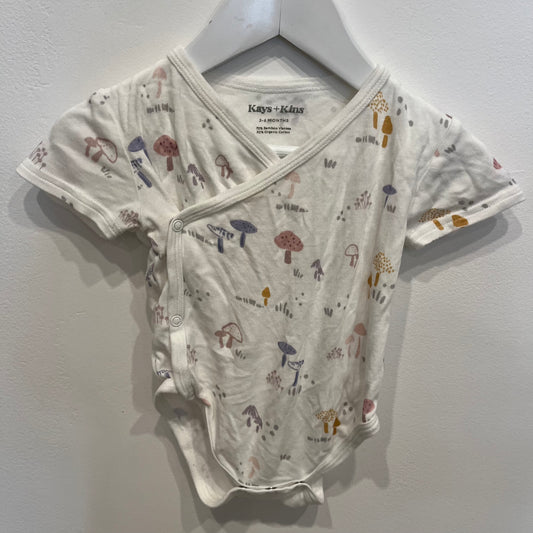 Kays & Kins mushroom romper, size 3-6m