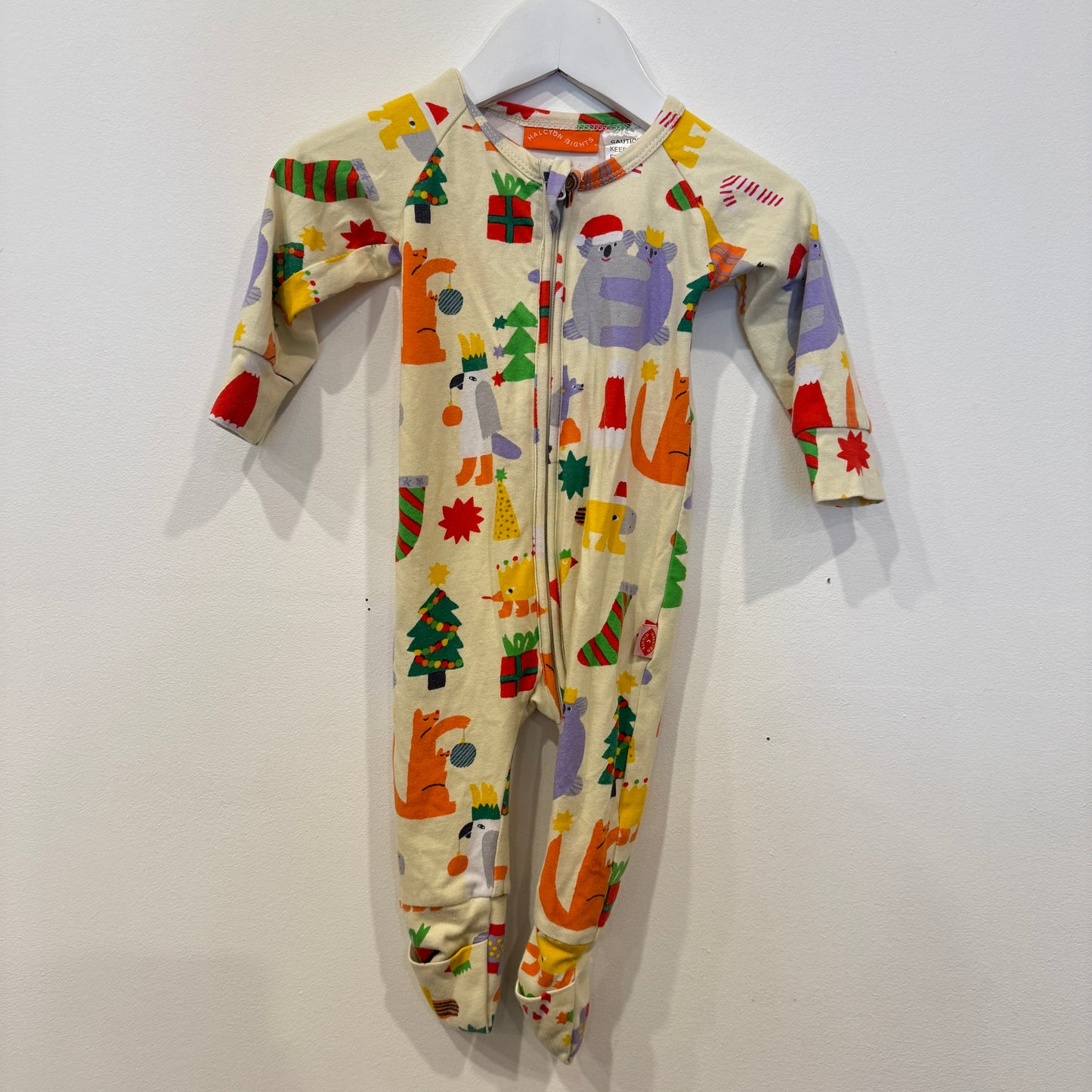HALCYON NIGHTS Christmas zip suit, 3-6m