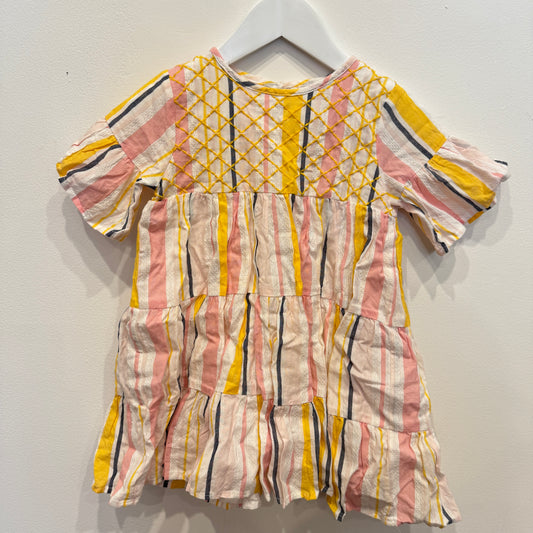 SEED Embroidered Stripe Dress, 4