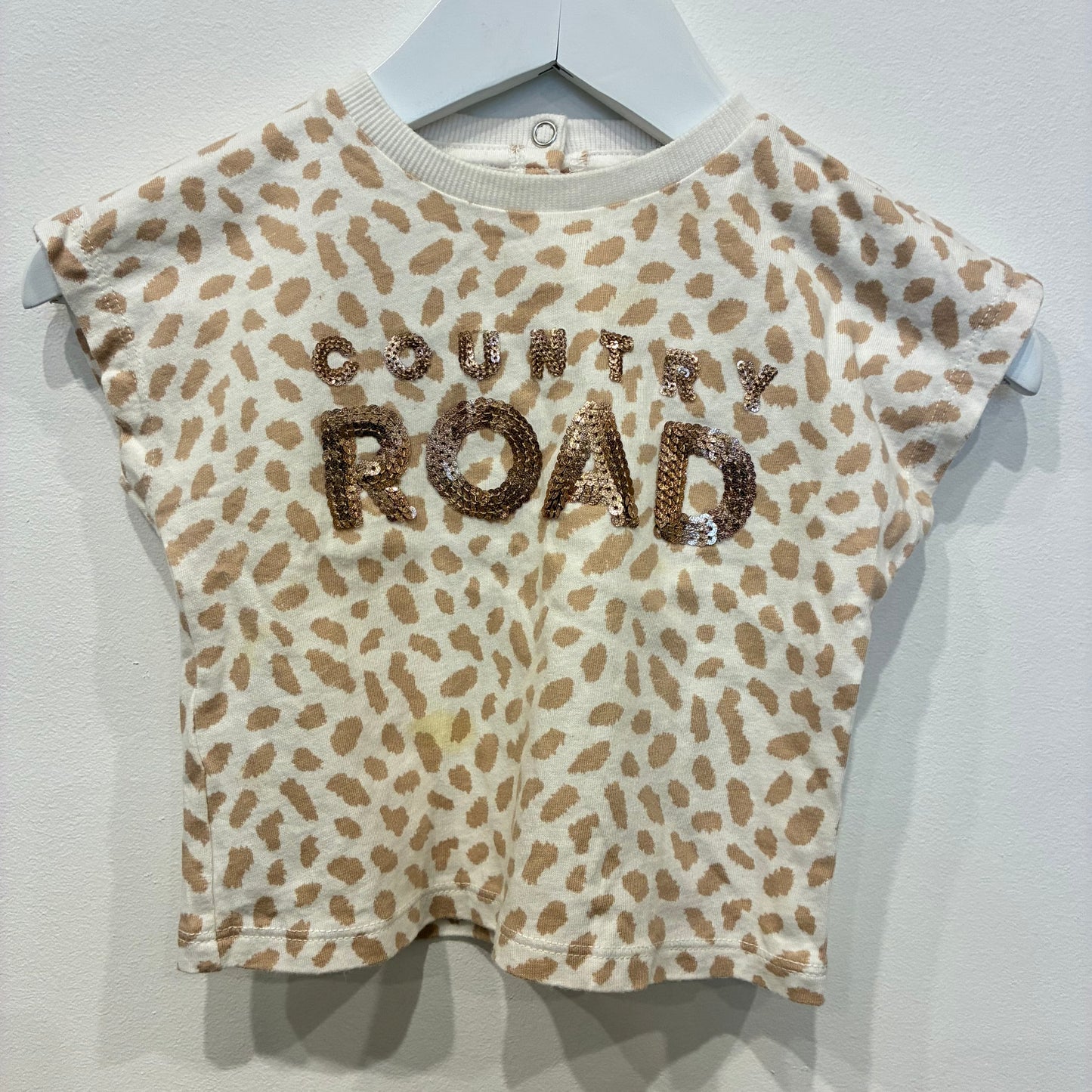 COUNTRY ROAD Leopard Sequin Tee 6-12m