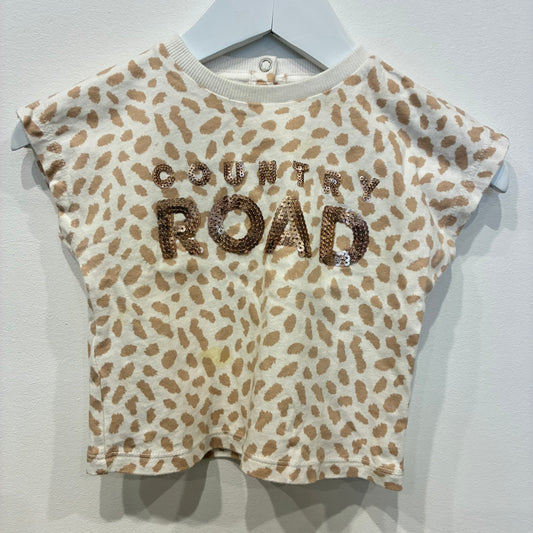 COUNTRY ROAD Leopard Sequin Tee 6-12m