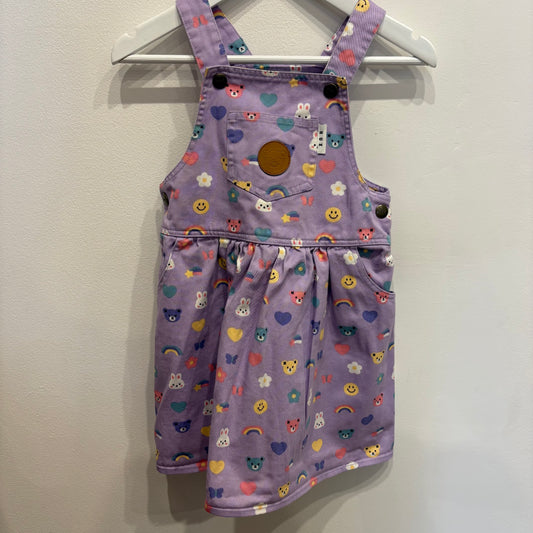 HUXBABY purple emoji dress, size 4