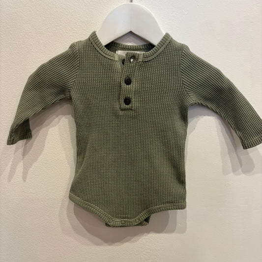 COTTON ON green waffle romper, size 0-3m