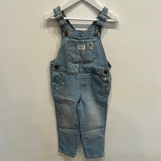 OSH KOSH floral/denim overalls, size 3