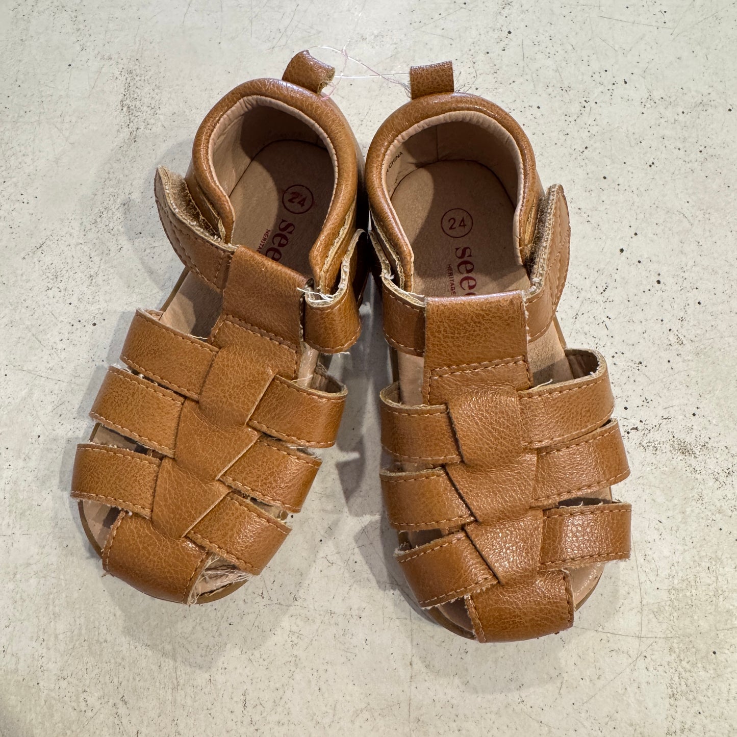 SEED Tan Cage Sandals, size 24