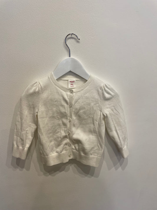 SEED white cardigan, size 12-18m
