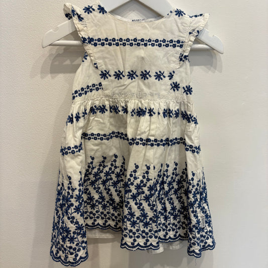 PUMPKIN PATCH blue & white dress, size 6-12m
