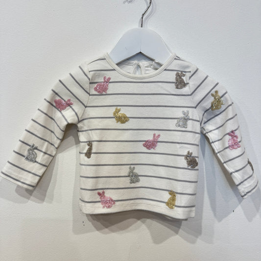 COUNTRY ROAD L/S bunny top, 6-12m