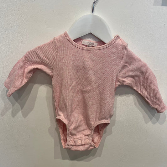 Purebaby romper pink, size 3-6m