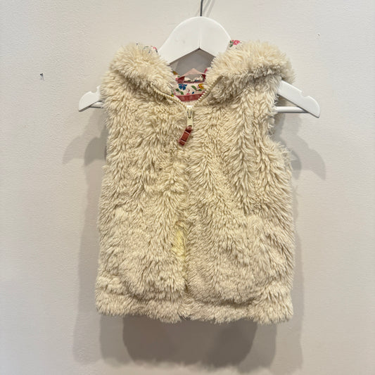 MINI BODEN Floral Lined Shearling Vest,