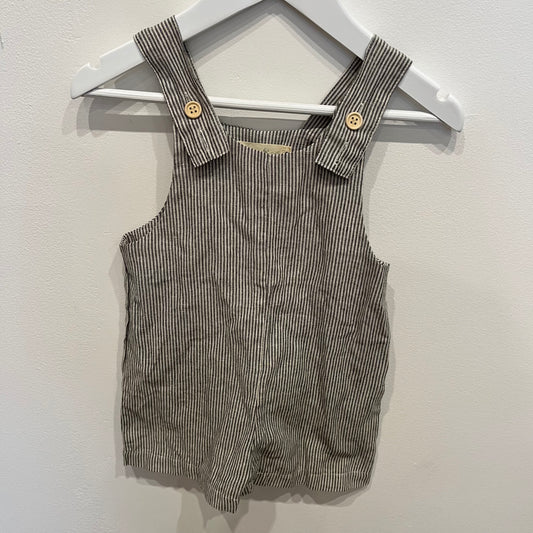 ROMPER AND CO Striped Linen Overalls, size 2
