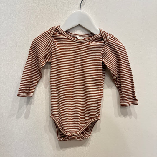 NATURE BABY Brown Stripe Bodysuit, 6-12m