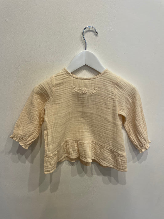 PURE BABY bone LS top, size 12-18m