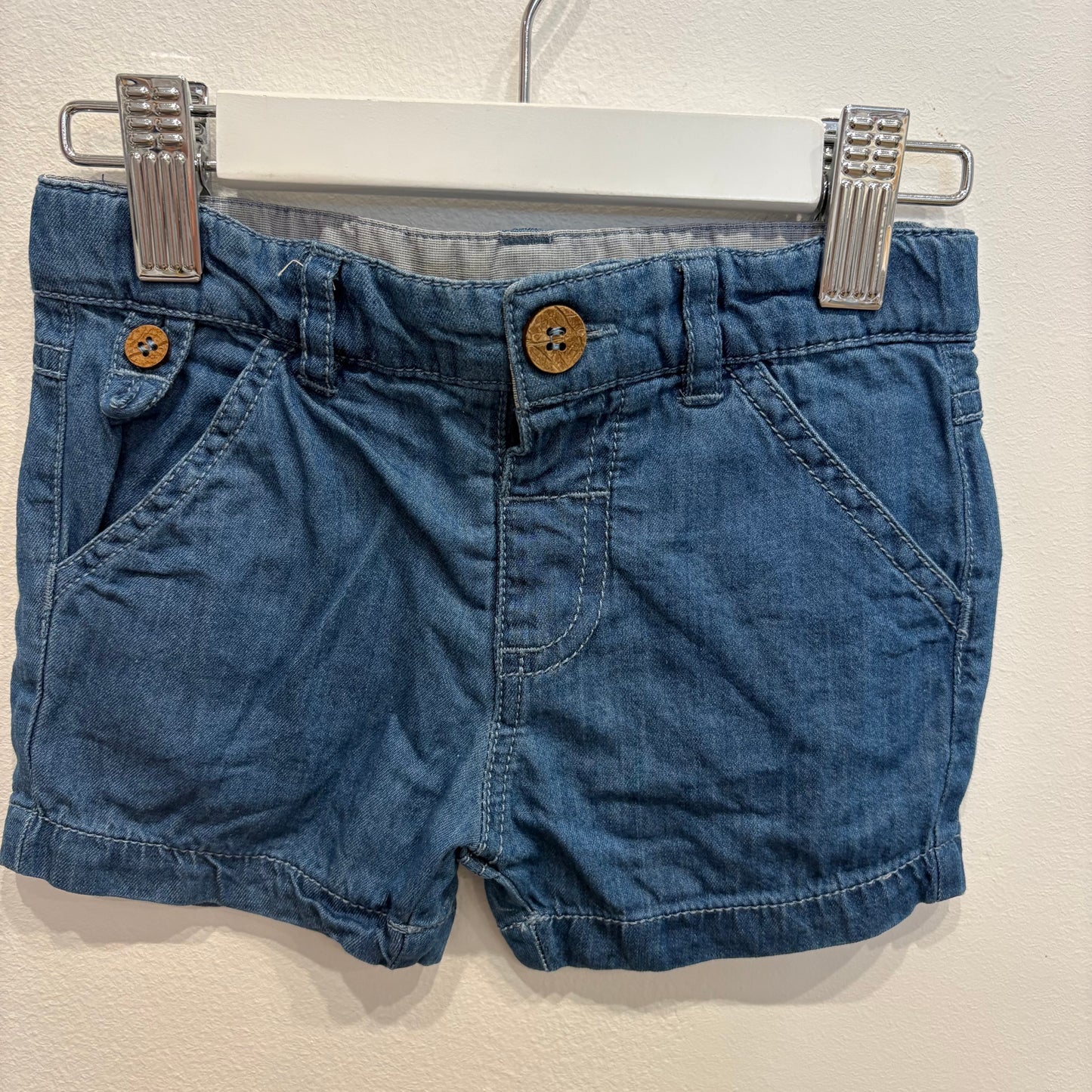 PUREBABY denim shorts, size 3-6m